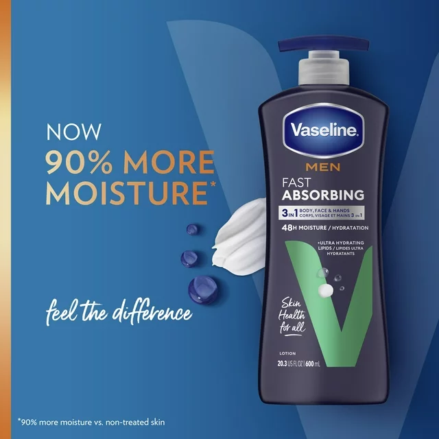 VASELINE® MEN FAST ABSORBING LOTION 20.3 Fl Oz - 600mL-2
