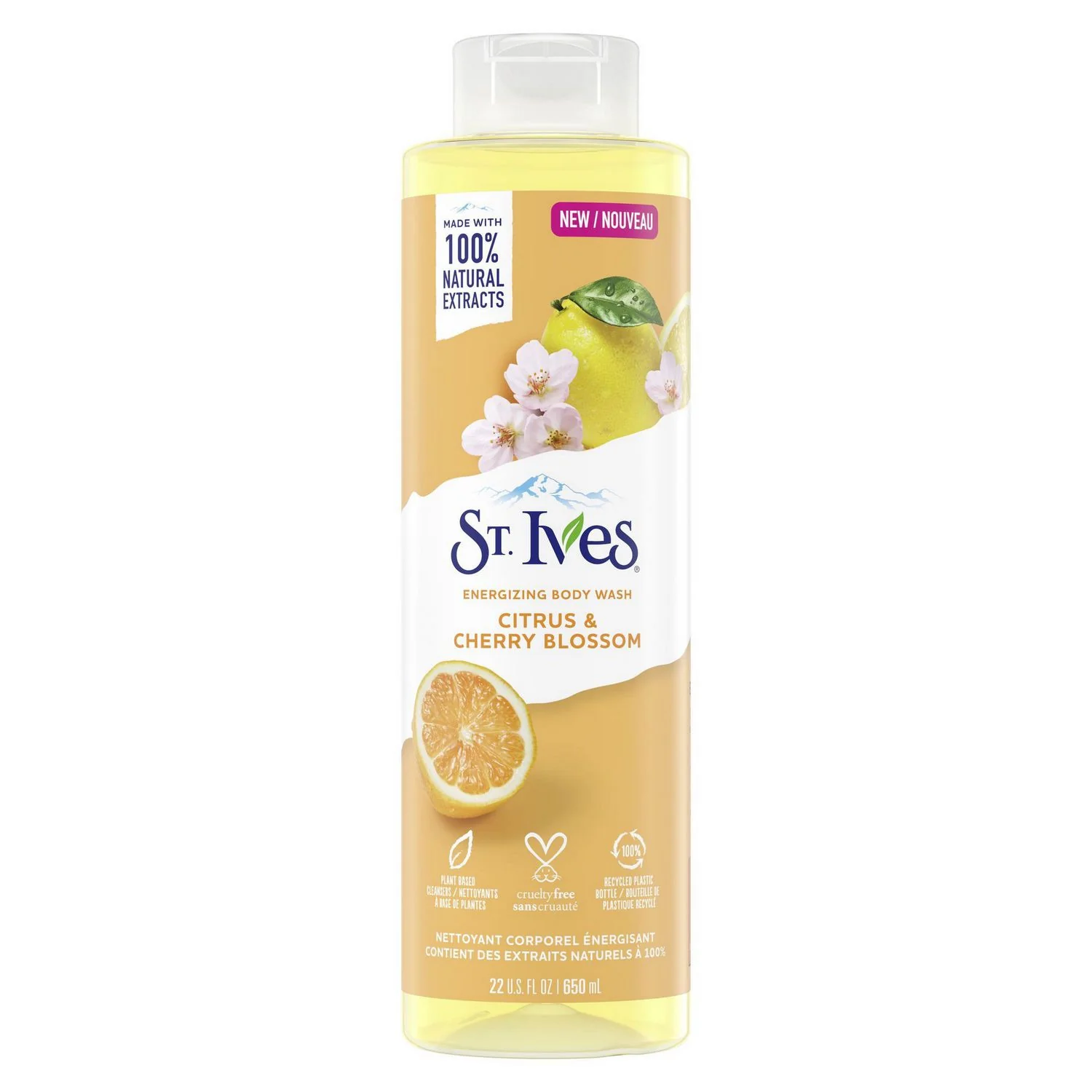St.Ives Energizing Body Wash Citrus & Cherry Blossom 22 Fl Oz 650ml-1